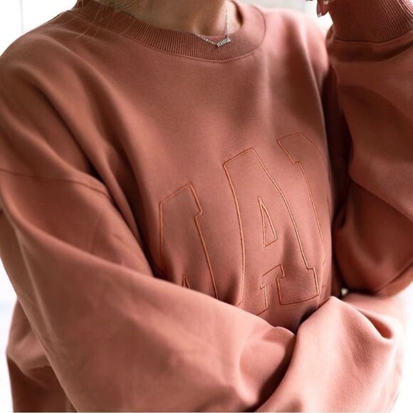 Brooklyn Grace "MAMA" Drop Shoulder Autumn Spice Orange Crewneck Sweater Large - Picture 3 of 11